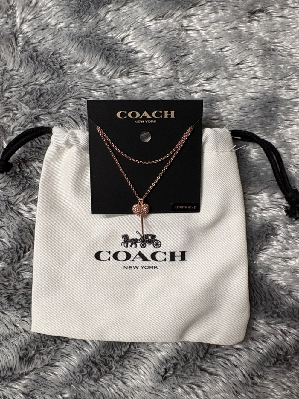 Coach Rose Gold Heart Necklace - Picture 2 of 8
